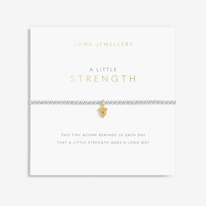 Joma A Little 'Strength' Acorn Bracelet in Silver and Gold Plating 7009