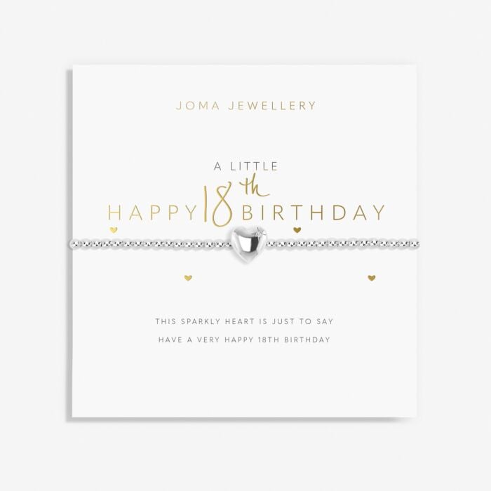 Joma A Little 'Happy 18th Birthday' Bracelet in Silver Plating  6987