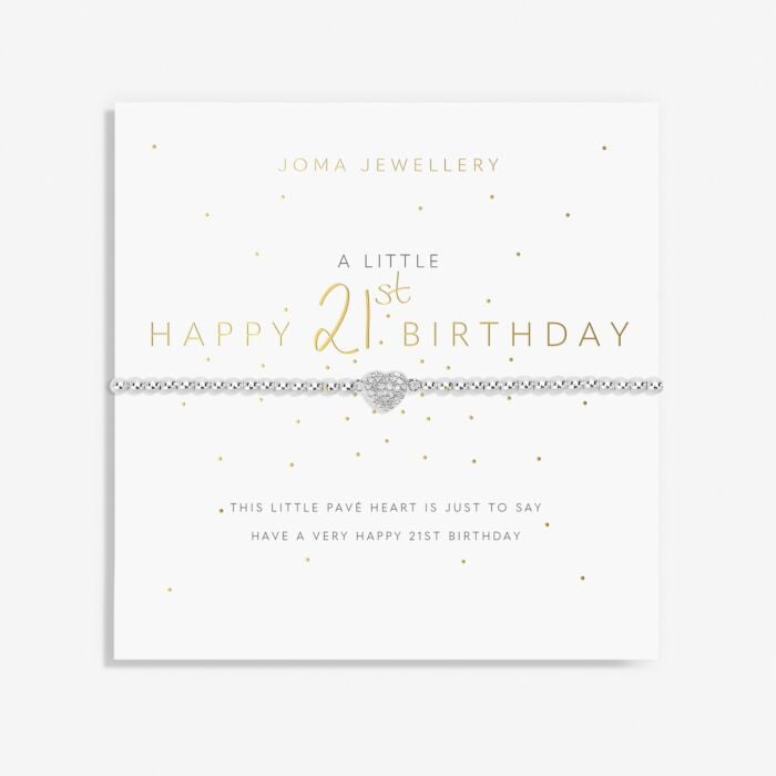 Joma A Little 'Happy 21st Birthday' Bracelet in Silver Plating 1220