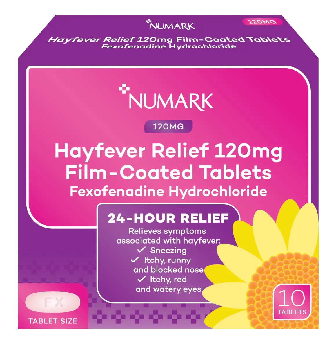 Numark Hayfever Relief 120mg Film-Coated Tablets (Fexofenadine Hydrochloride)
