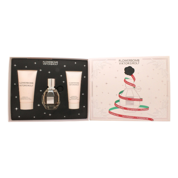 Viktor & Rolf FlowerBomb Gift Set 30ml EDP + 50ml Body Lotion + 40ml Body Cream