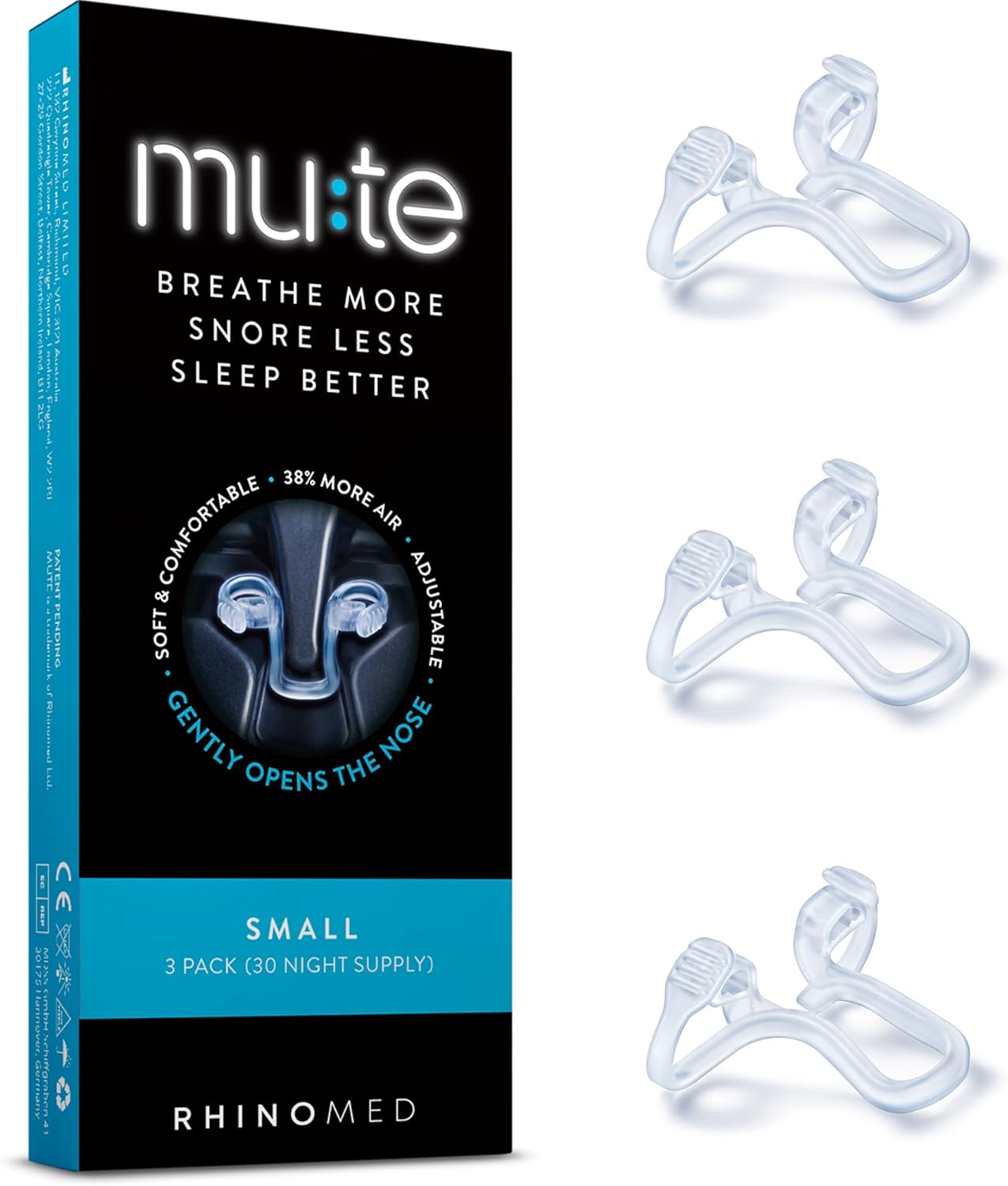 Mute Snore Less Sleep Better Nasal Dilator (3 Pack)