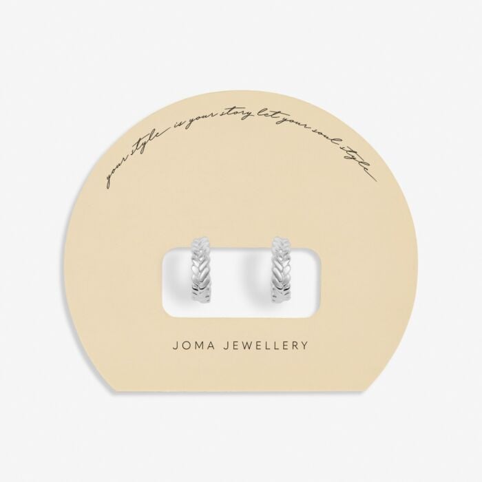 Joma Soul Shine Plaited Hoop Earrings in Silver Plating 7603