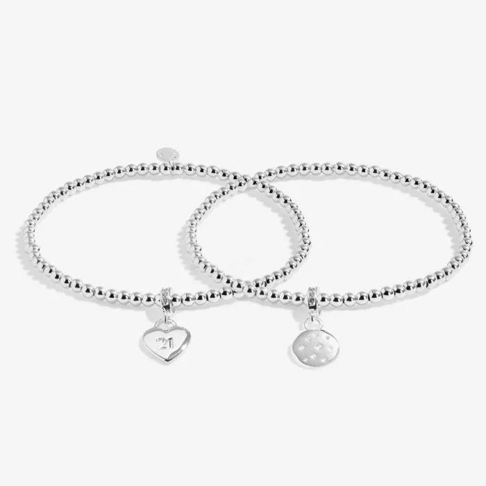 Joma '21st Birthday' Linked Infinity Bracelets