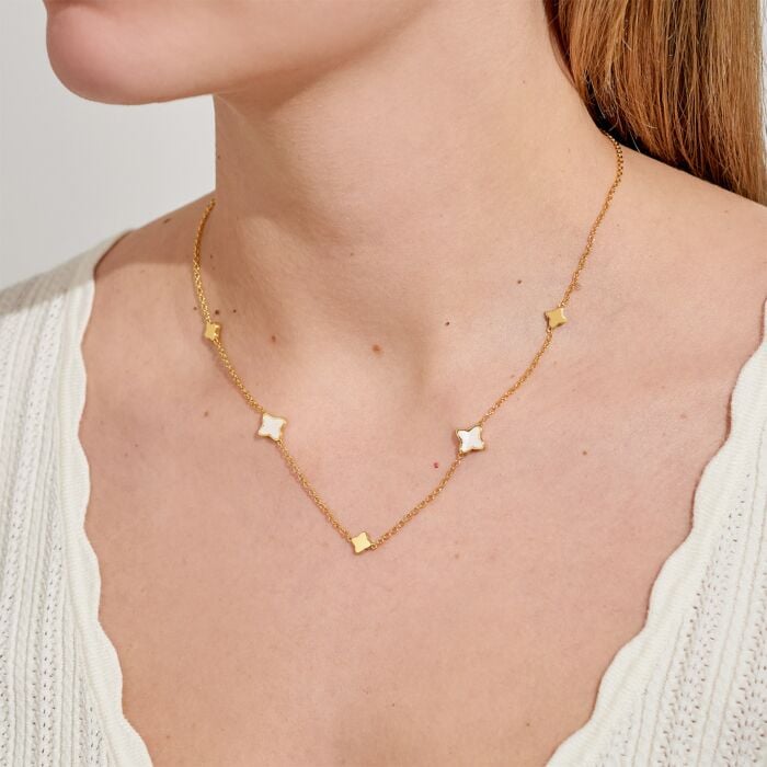 Joma Style Stories Mother Of Pearl Clover Necklace 9202