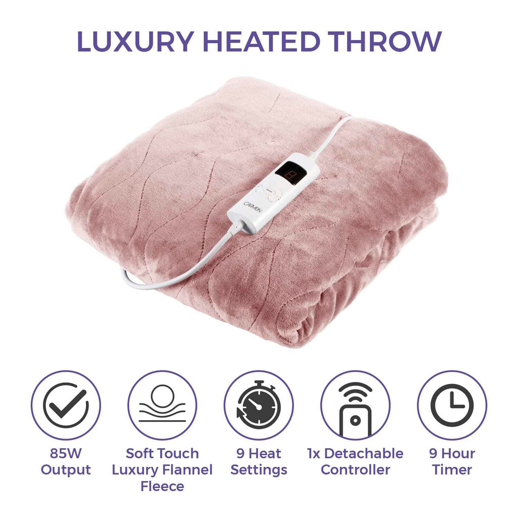 Carmen Fleece Luxury Heated Throw Over Blanket 160cm x 130cm