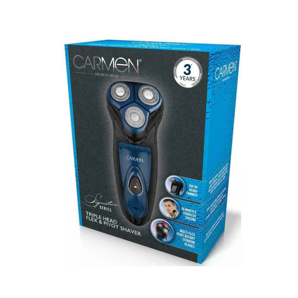 Carmen Triple Head Flex & Pivot Cordless Shaver