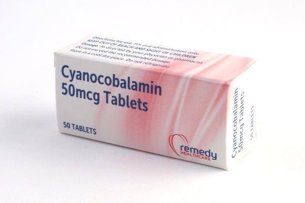 Cyanocobalamin (Vitamin B12) 50mcg – 50 Tablets