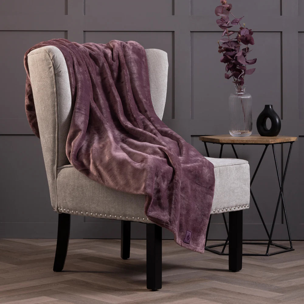 HEAT HOLDERS
Luxury Fleece Thermal Blanket/Throw 180cm x 200cm - Mauve