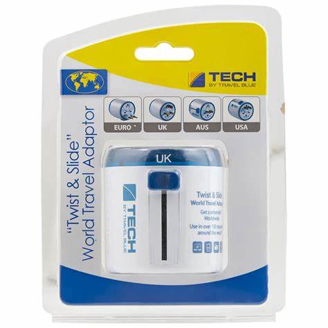 Twist & Slide Worldwide Travel Adaptor With Dual USB - UK Edition
