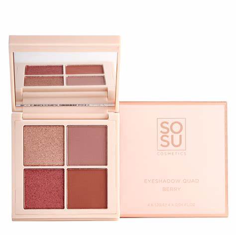 SOSU Cosmetics Eyeshadow Quads Berry
