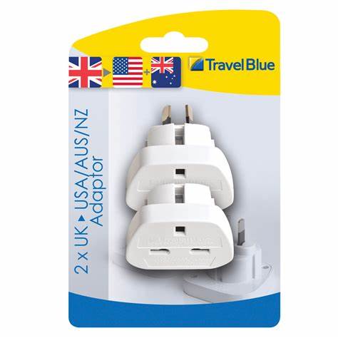 Travel Blue UK to America (USA) Travel Adaptor - Pack of 2