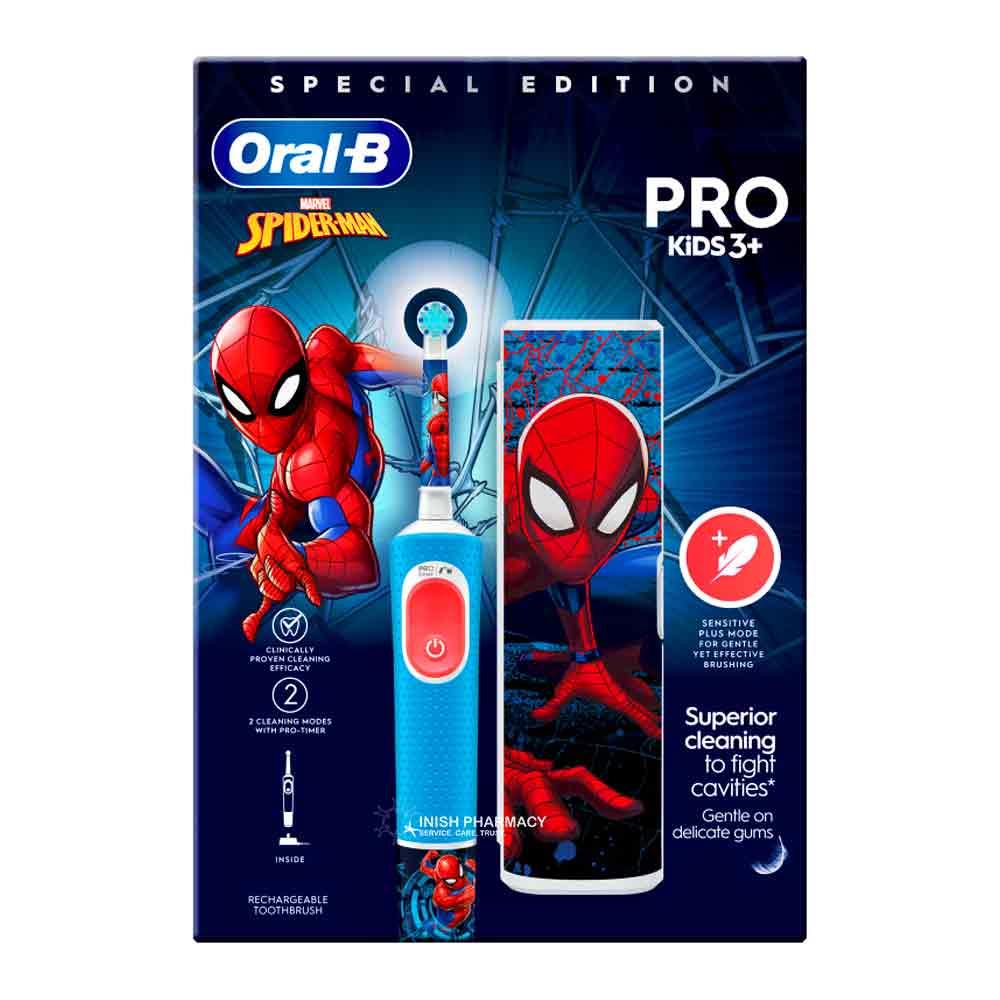 Oral-B Vitality Pro Kids Spiderman Electric Toothbrush with Travel Case