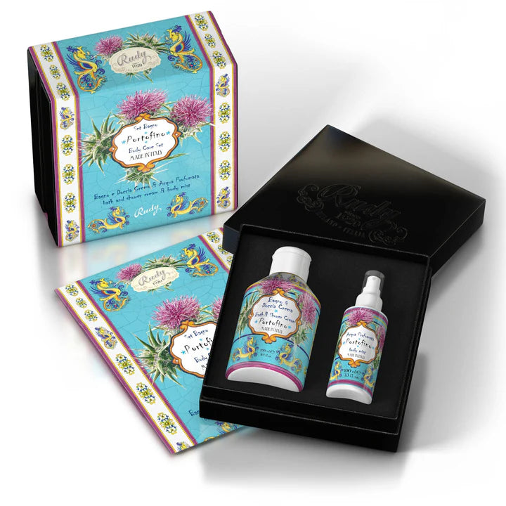 Rudy Gift box with Bath & Shower Foam 250 mL + Scented Water 100 mL Le Maioliche di Rudy Portofino range