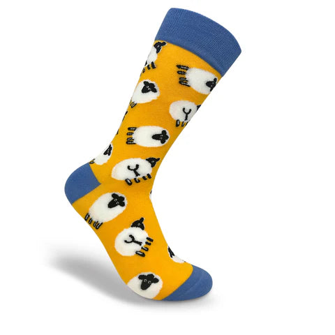 Thomas Joseph Whimsy Yellow Sheep Socks