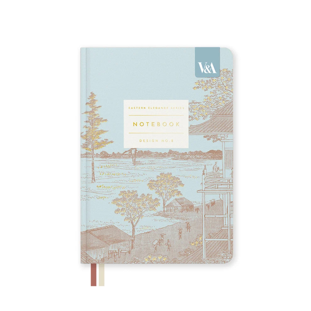 OHH DEER Eastern Elegance Terrace Landscape B6 Fabric Hardback Notebook