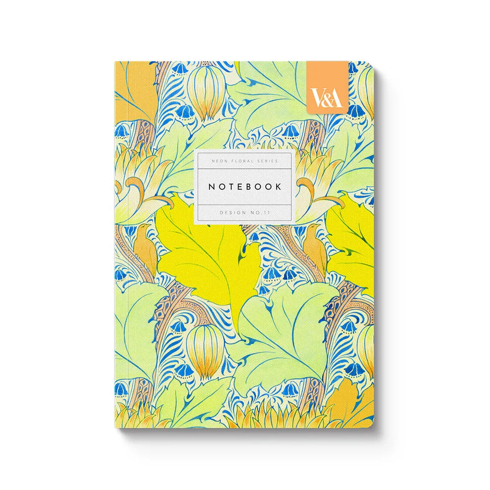 OHH DEER Neon Floral Arts & Crafts A5 Paperback Notebook