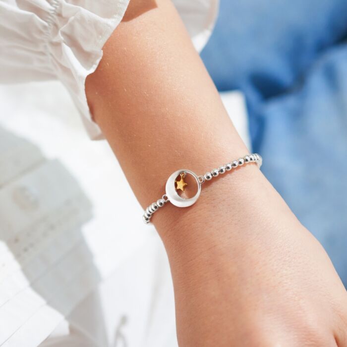 Joma A Little 'Shoot For The Moon Land Amongst The Stars' Bracelet in Silver and Gold Plating