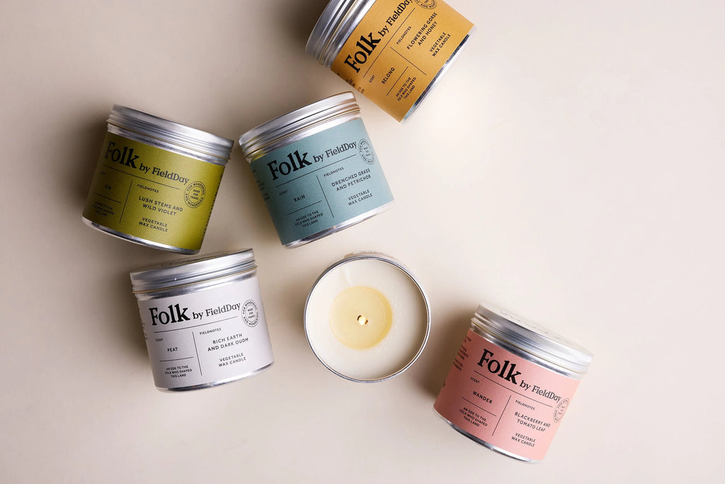 Field Day Folk Tin Candle