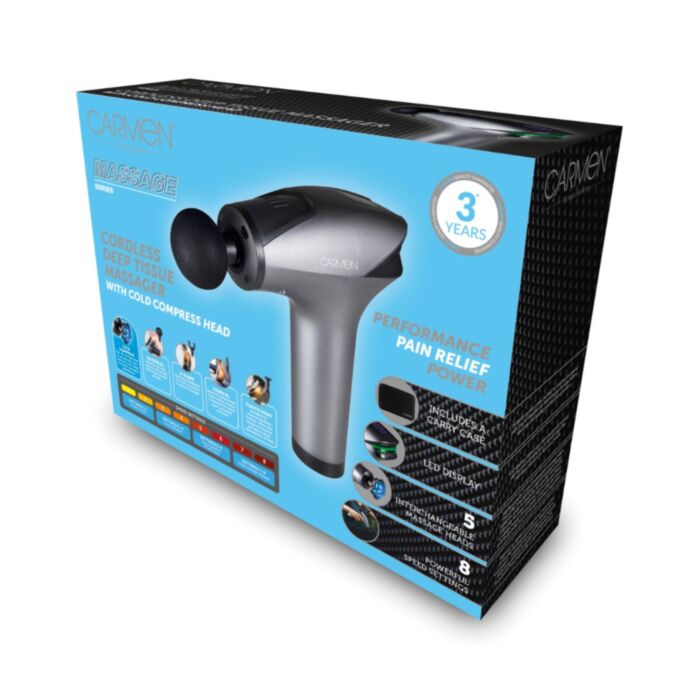 Carmen Cordless Deep Tissue Massager with Carry Case