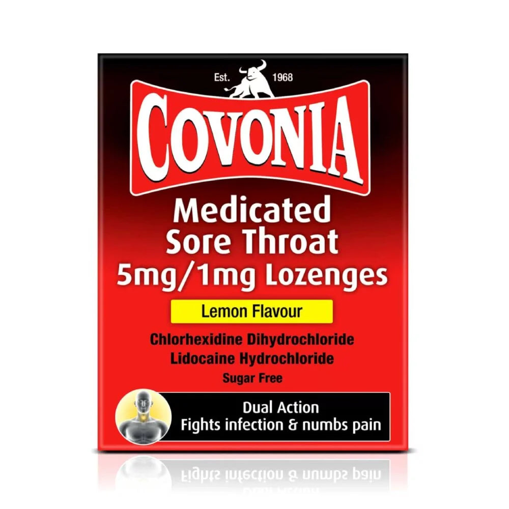 Covonia Medicated Sore Throat Lozenges Lemon