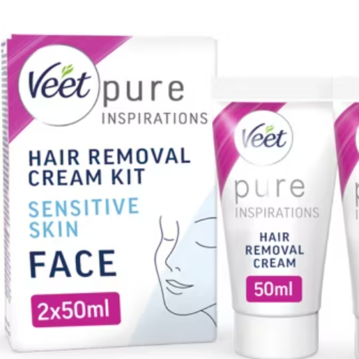 Veet Pure Hair Removal Kit Face Sensitive Skin - 2 x 50mL