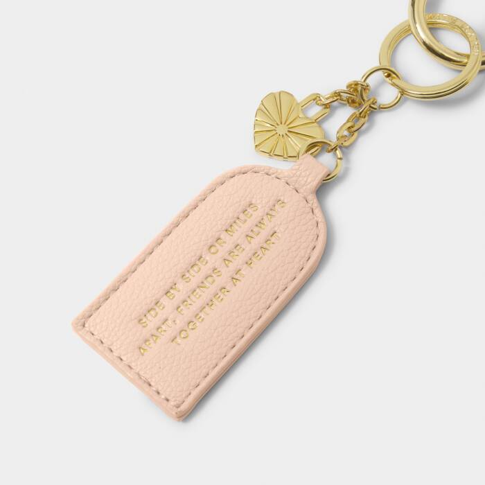 Katie Loxton Keepsake Charm Keyring  'Side By Side Or Miles Apart Friends Are Always Together At Heart'