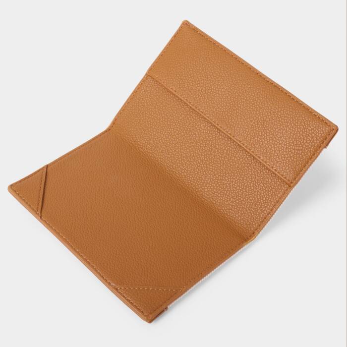 Katie Loxton Passport Cover in Canvas and Cognac