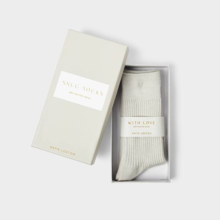 Katie Loxton Gift Boxed Snug Socks 'Off White'