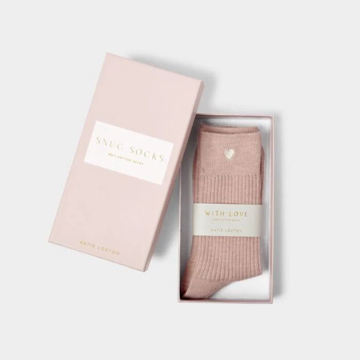 Katie Loxton Gift Boxed Heart Blush Socks (Size 4-7)