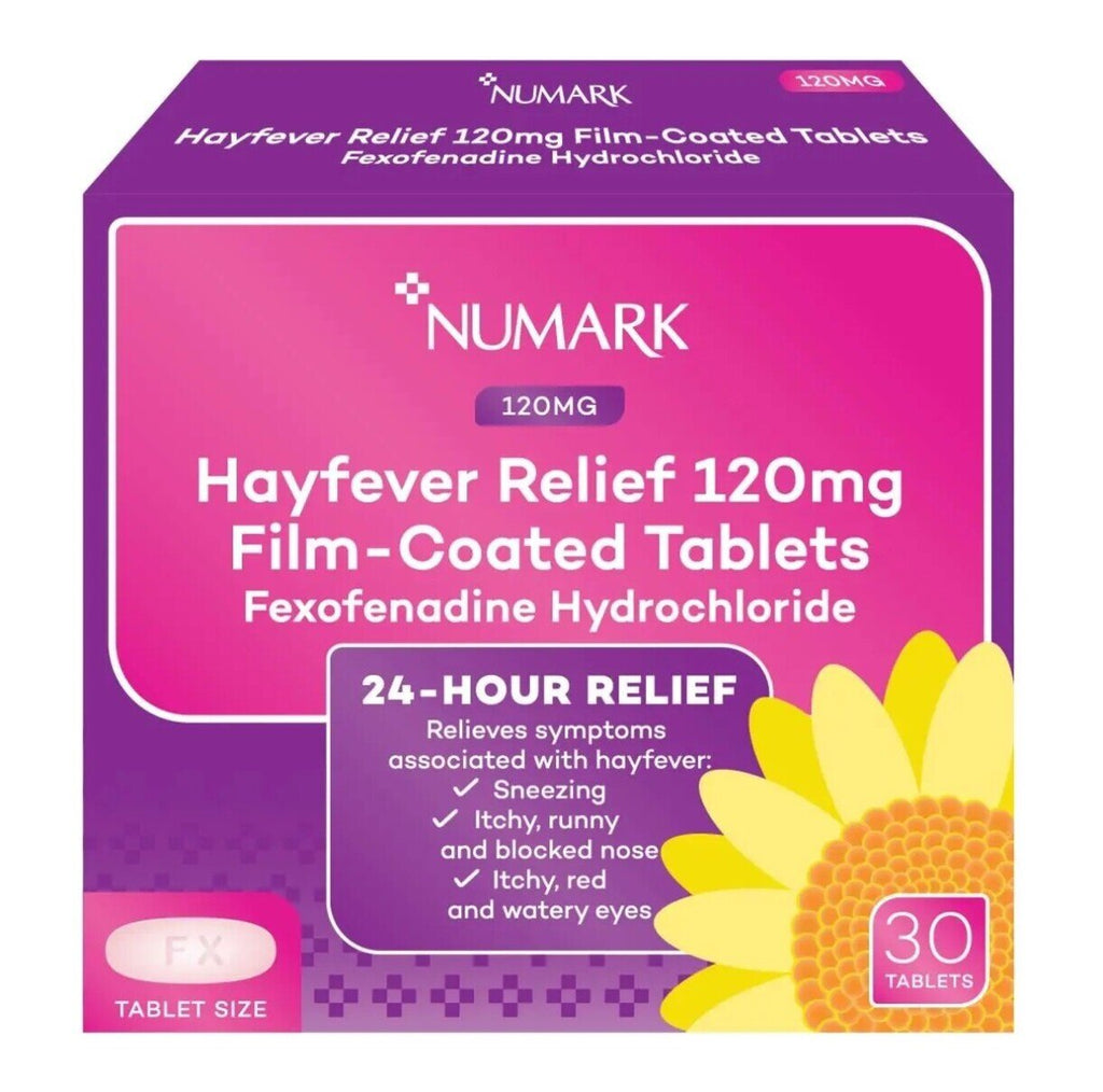 Numark Hayfever Relief 120mg Film-Coated Tablets (Fexofenadine Hydrochloride)