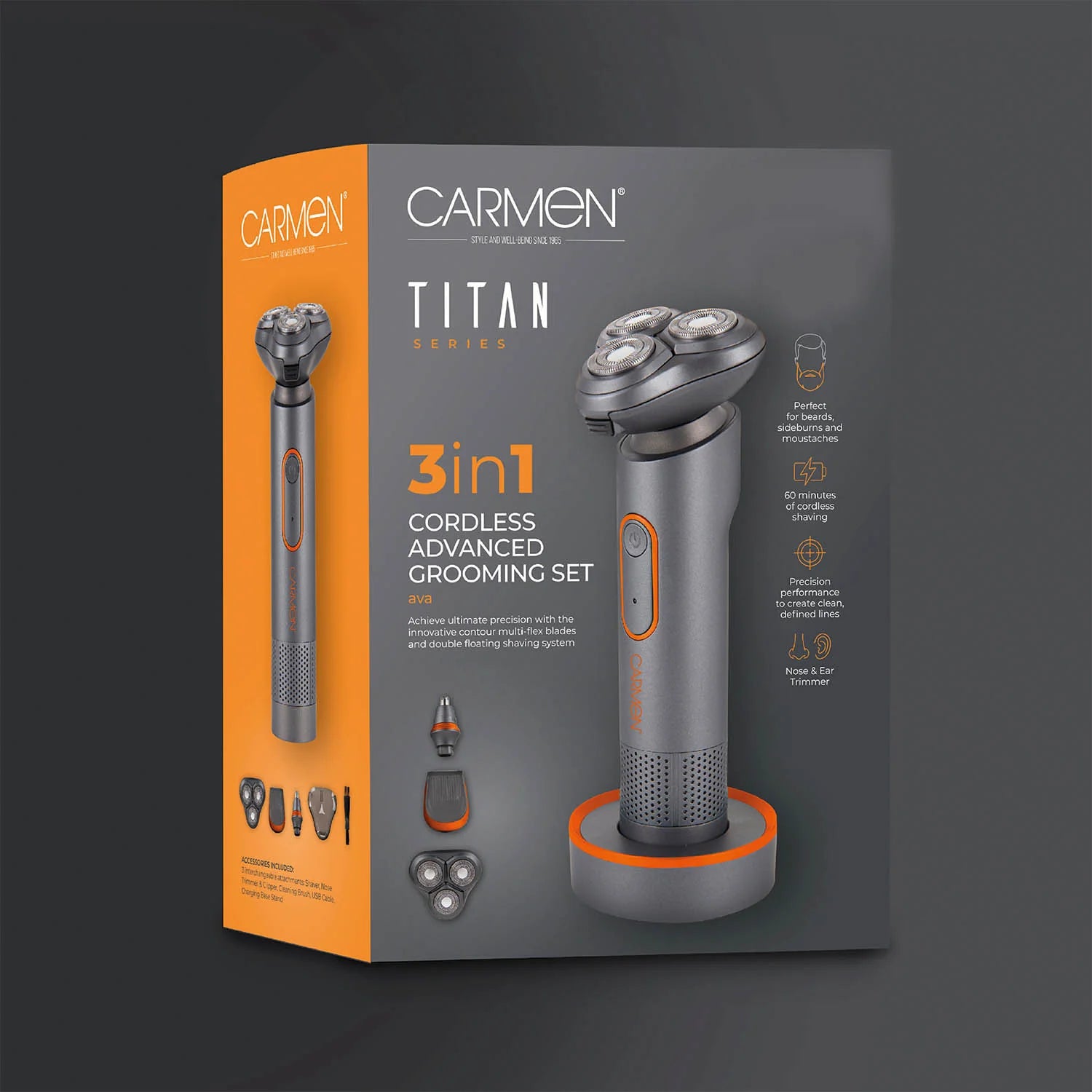 Carmen Titan 3-in-1 Cordless Advanced Grooming Set