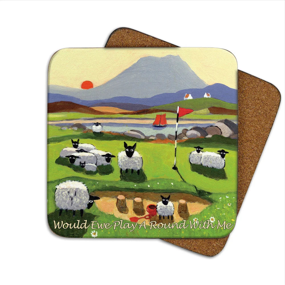 Would Ewe Play A Round Coaster by Thomas Joseph