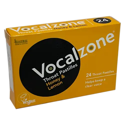 Vocalzone Throat Pastilles Honey & Lemon - 24 Pastilles